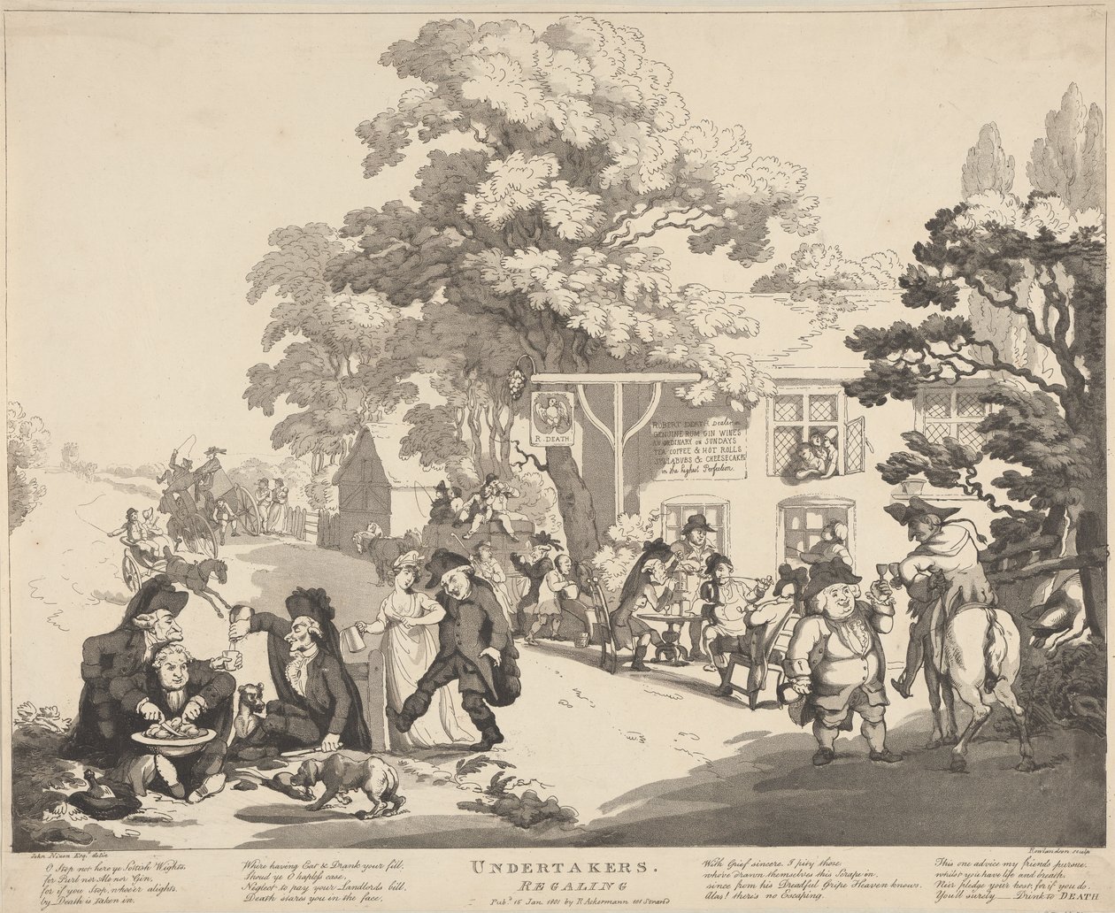Leichenbestatter beim Feiern von Thomas Rowlandson