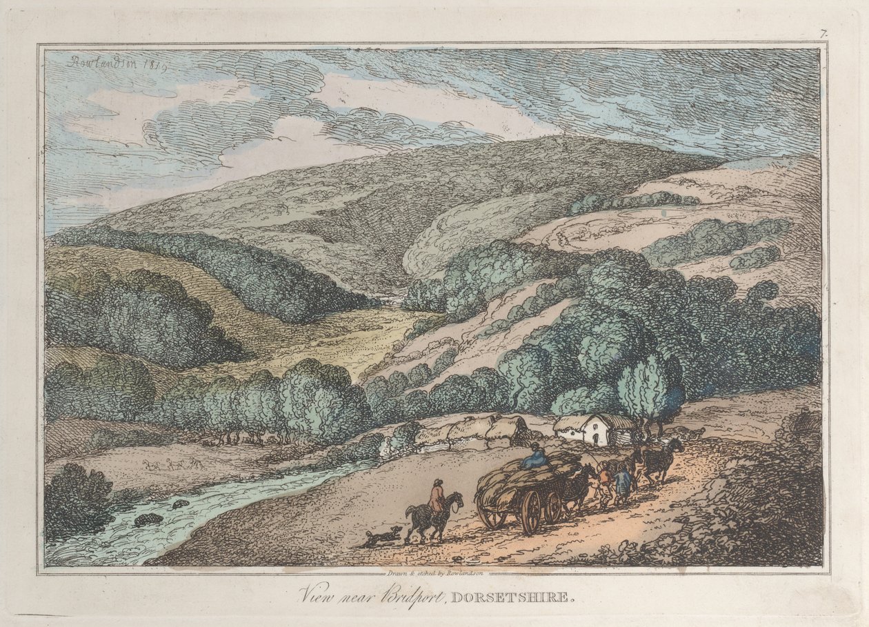Ansicht in der Nähe von Bridport, Dorsetshire von Thomas Rowlandson
