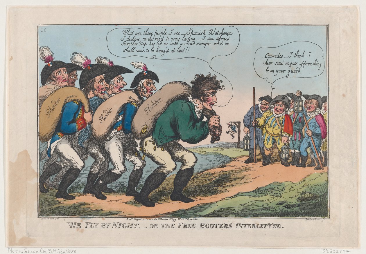 Wir fliegen bei Nacht, oder die Freibeuter abgefangen von Thomas Rowlandson