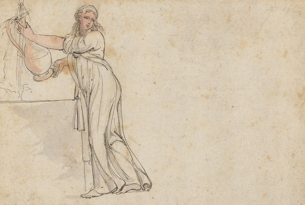 Frau an einem Brunnen von Thomas Rowlandson