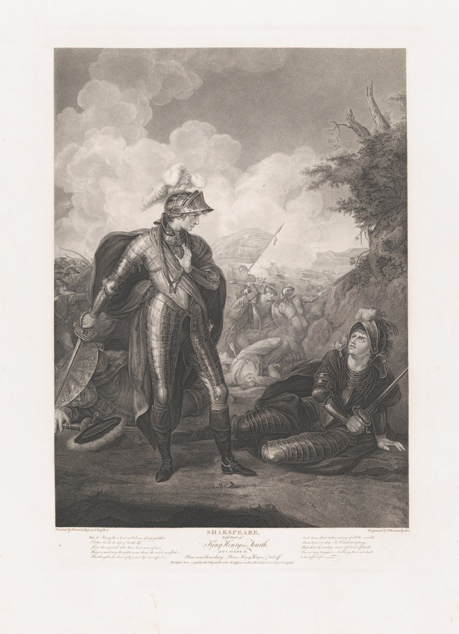 Prinz Heinrich, Hotspur und Falstaff Shakespeare, König Heinrich..., erstmals veröffentlicht 1796, neu aufgelegt 1852 von Thomas Ryder