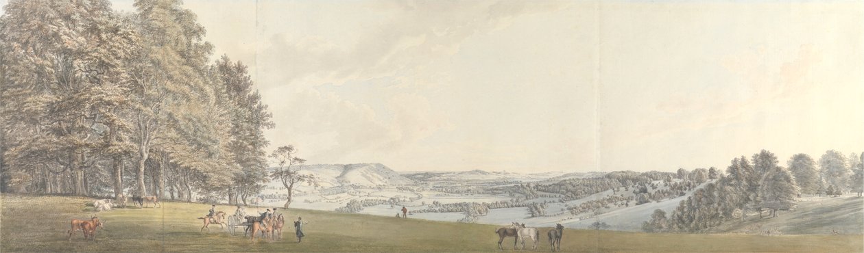 Eine Ansicht von Boxhill vom Norbury Park, Surrey von Thomas Sandby