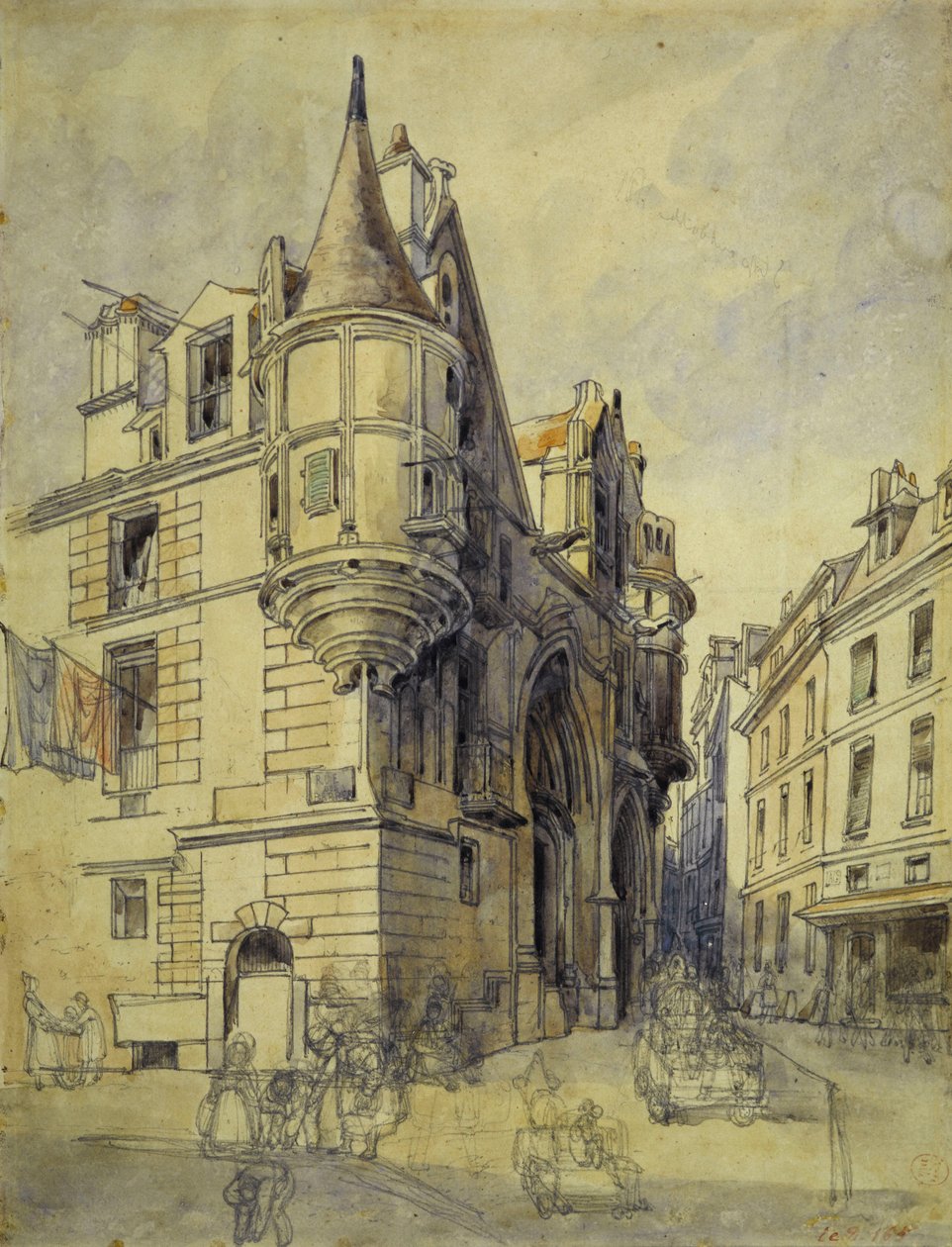 Hotel de Sens, Rue du Figuier, um 1833 von Thomas Shotter Boys