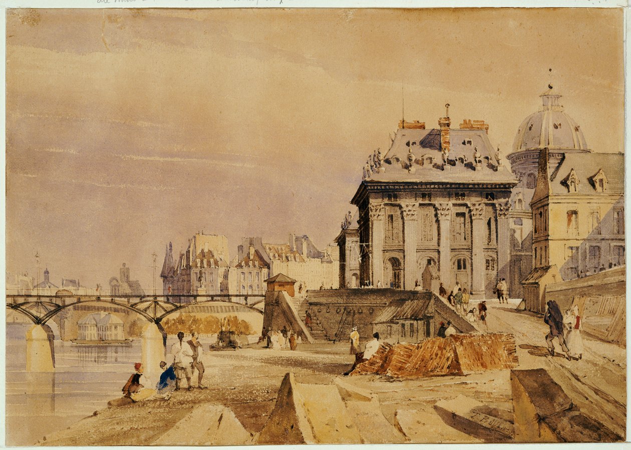 Das Institut und die Pont des Arts, Paris, 1828 von Thomas Shotter Boys