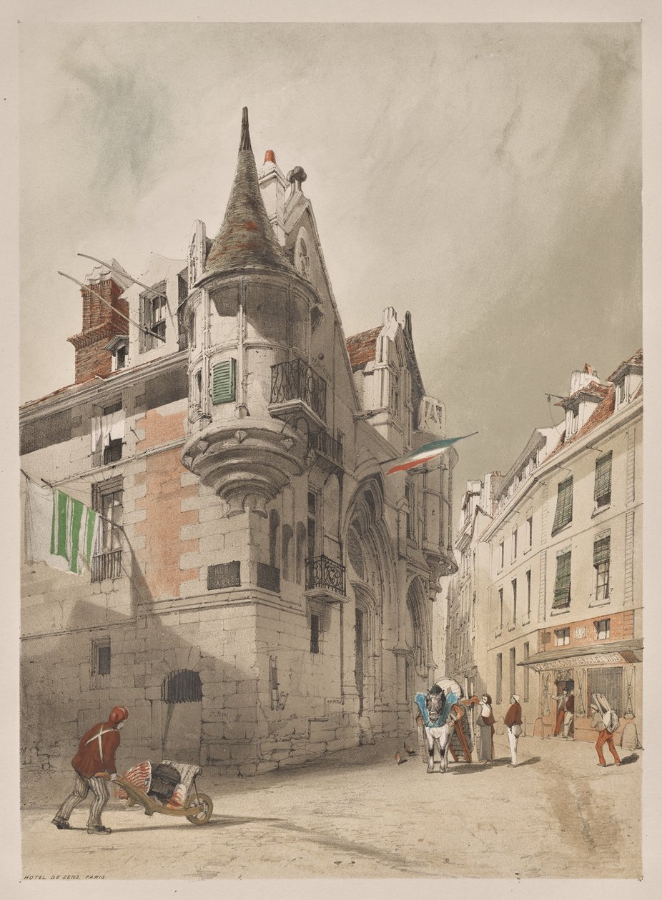Malerische Architektur in Paris, Gent, Antwerpen, Rouen: Hôtel de Sens, Paris von Thomas Shotter Boys