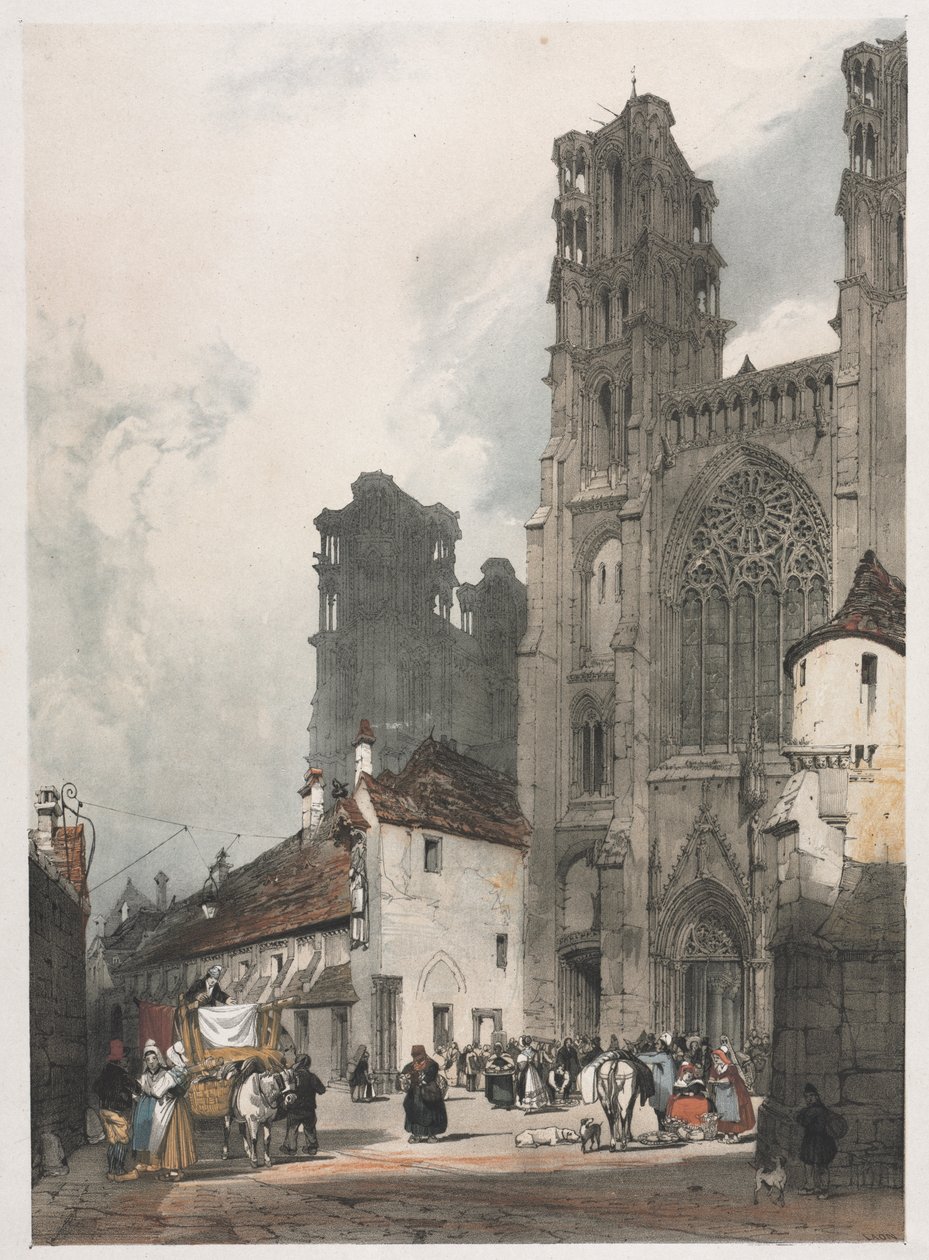 Malereien der Architektur in Paris, Gent, Antwerpen, Rouen: Laon, Frankreich von Thomas Shotter Boys