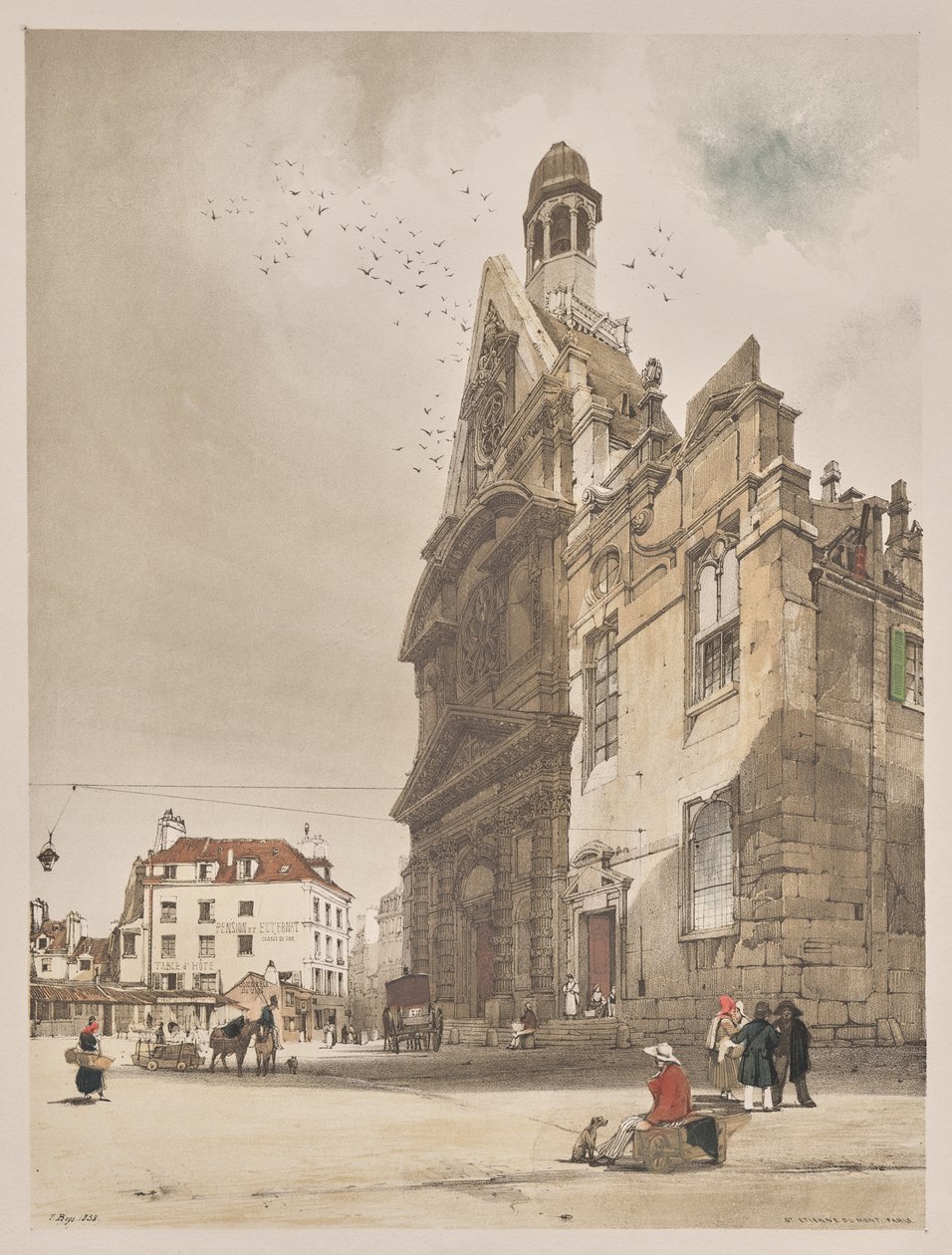 Malerische Architektur in Paris, Gent, Antwerpen, Rouen: St. Etienne du Mont, Paris von Thomas Shotter Boys