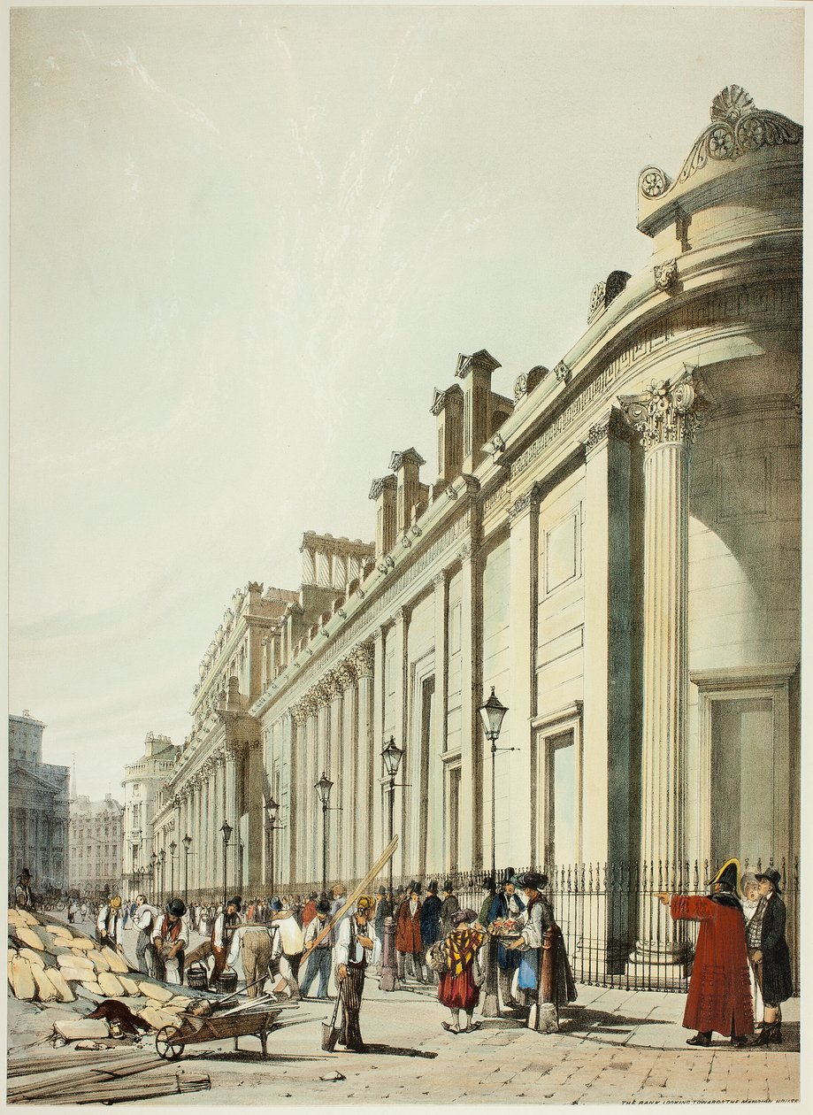Das Ufer in Richtung Mansion House, aus Original Views of London as It Is von Thomas Shotter Boys