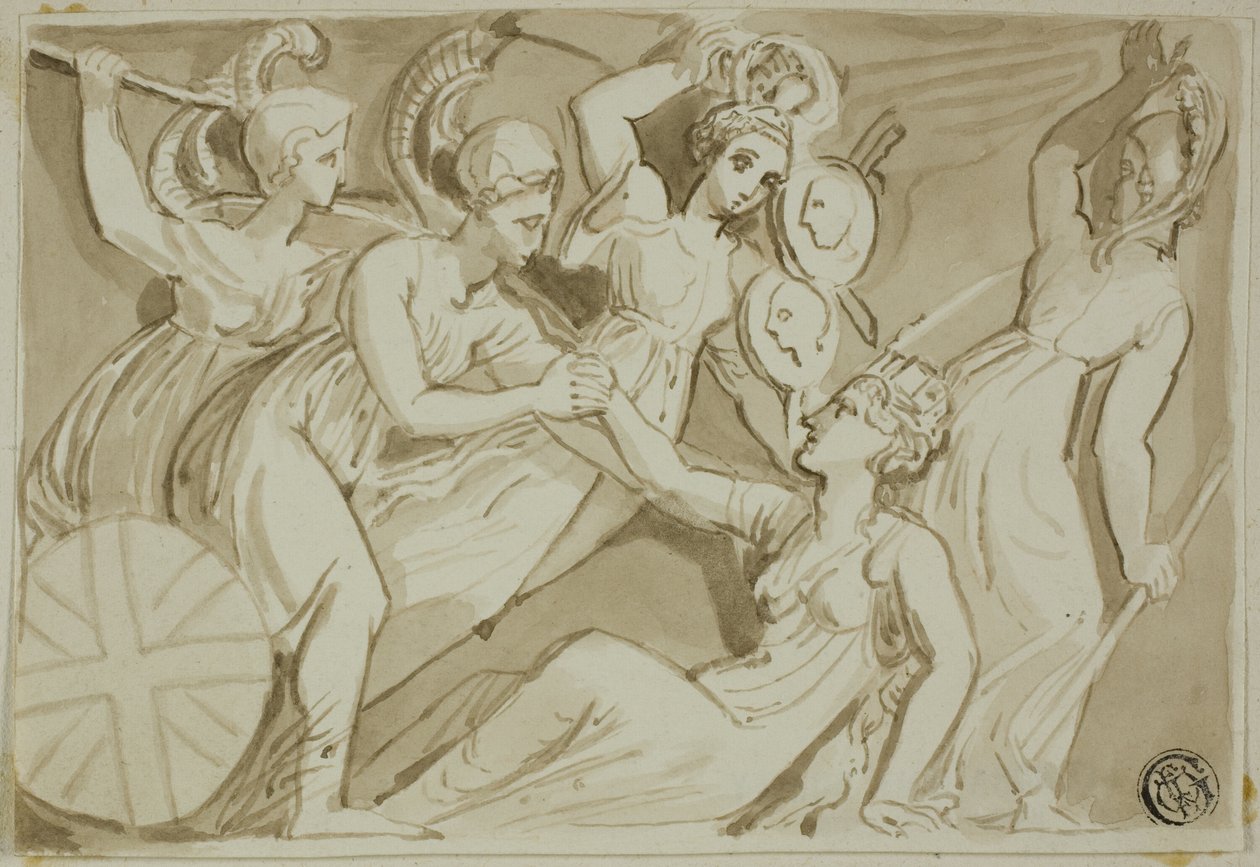 Kriegerinnen kommen Britannia zu Hilfe von Thomas Stothard