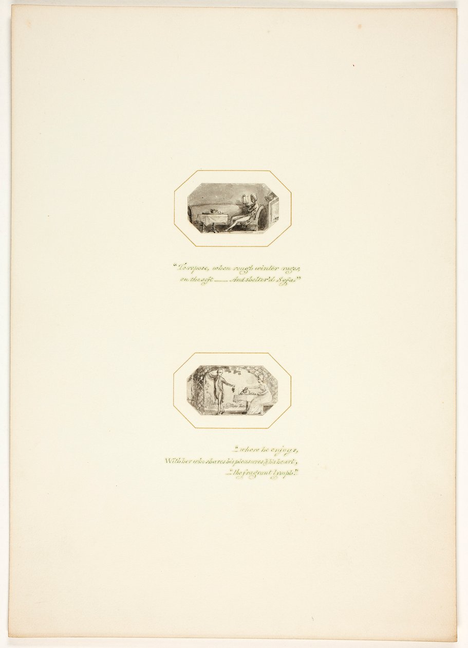 Studie für eine Platte aus The Task von Thomas Stothard