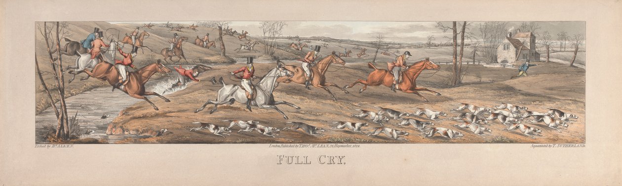 Eine Gruppe von vier: Volle Jagd. London, veröffentlicht von Thos. McLean, 1824 von Thomas Sutherland