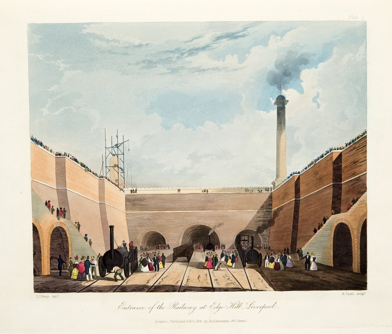 Eingang der Eisenbahn in Edge Hill, Liverpool, 1831 von Thomas Talbot Bury