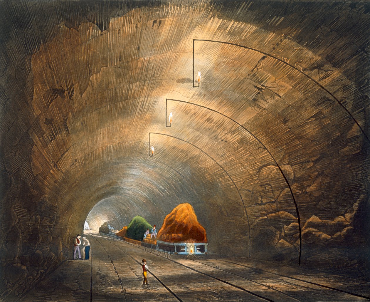 Der Tunnel, Liverpool und Manchester Eisenbahn, 1833 von Thomas Talbot Bury