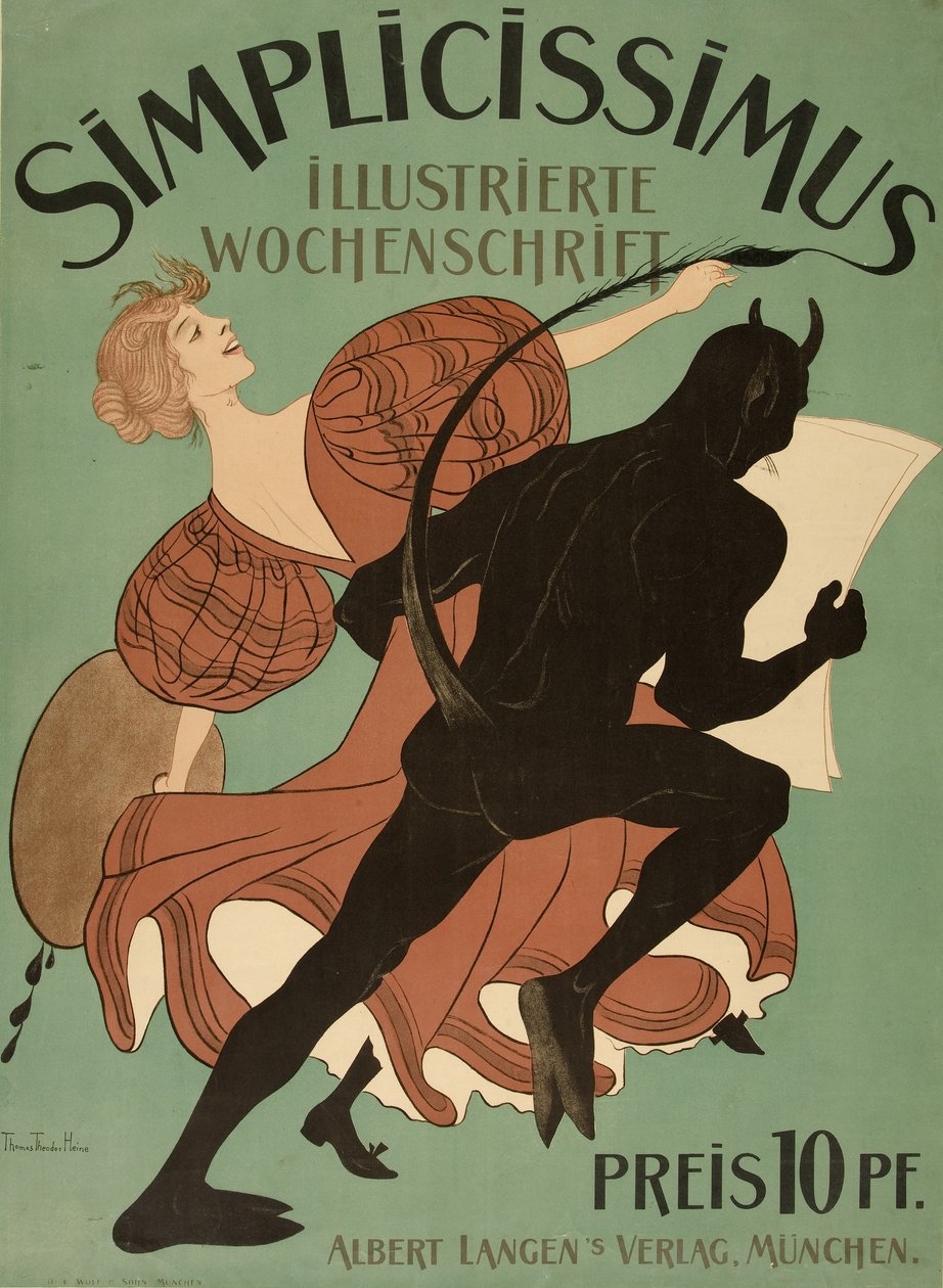 Titelblatt von "Simplicissimus Illustrierte Wochenschrift", 1896 von Thomas Theodor Heine