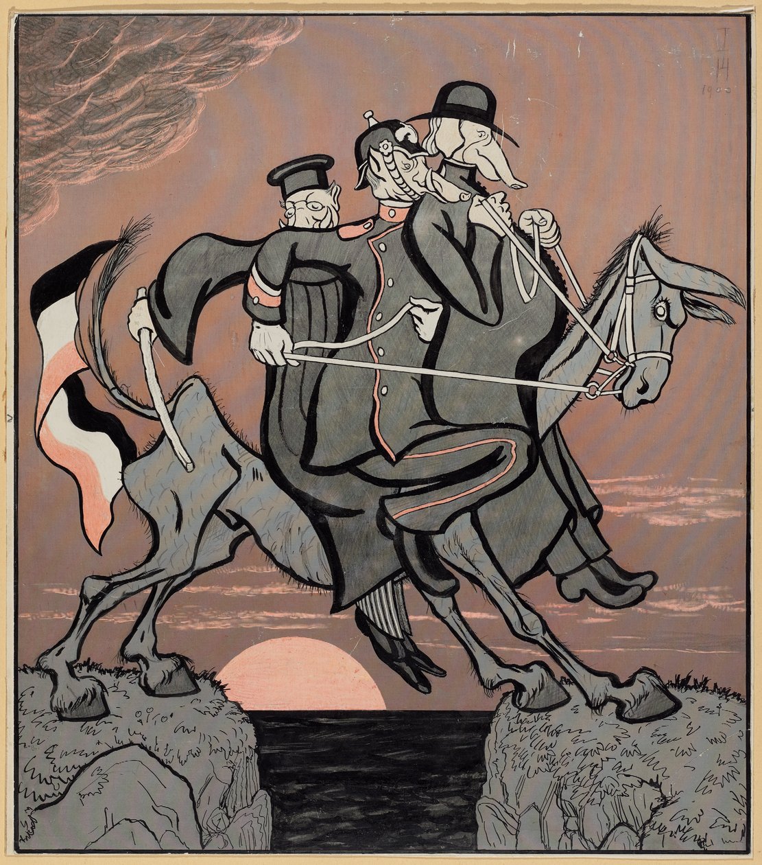 Wir werden zuviel regiert; Simplicissimus V/3, 1900 von Thomas Theodor Heine