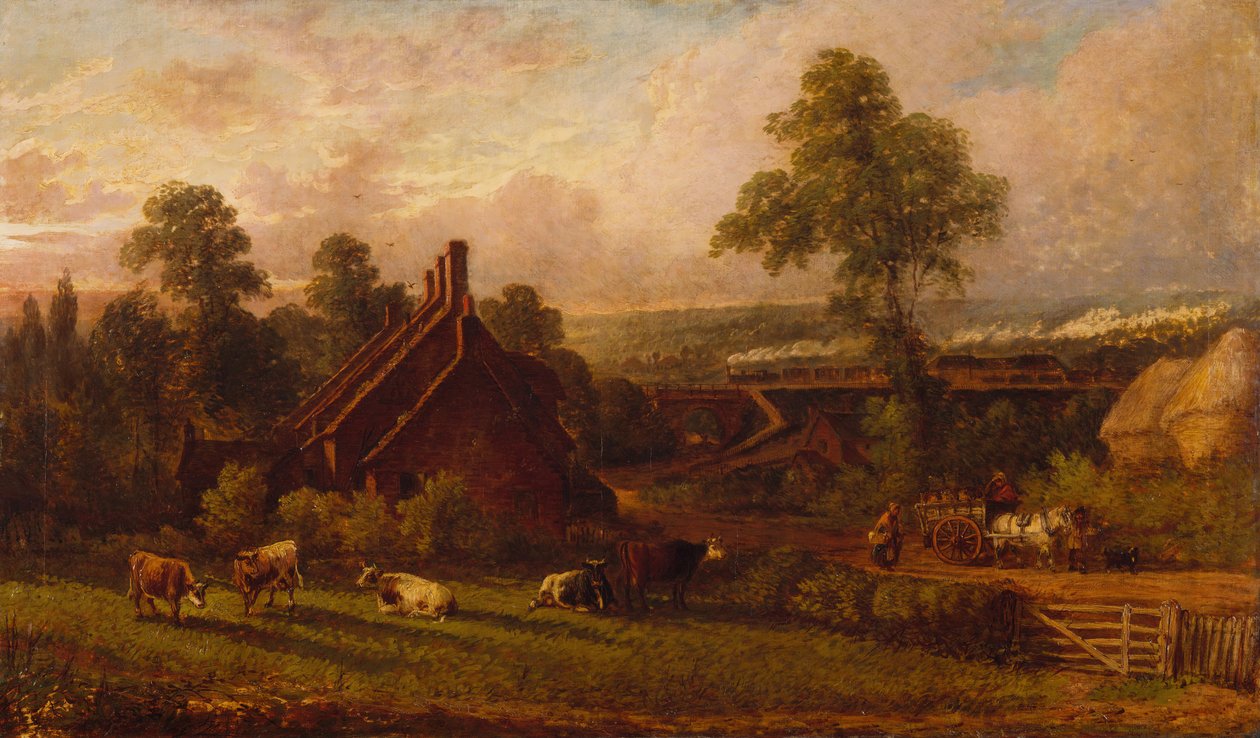 Eisenbahnlinie bei Northfield, 1871 von Thomas Thomas