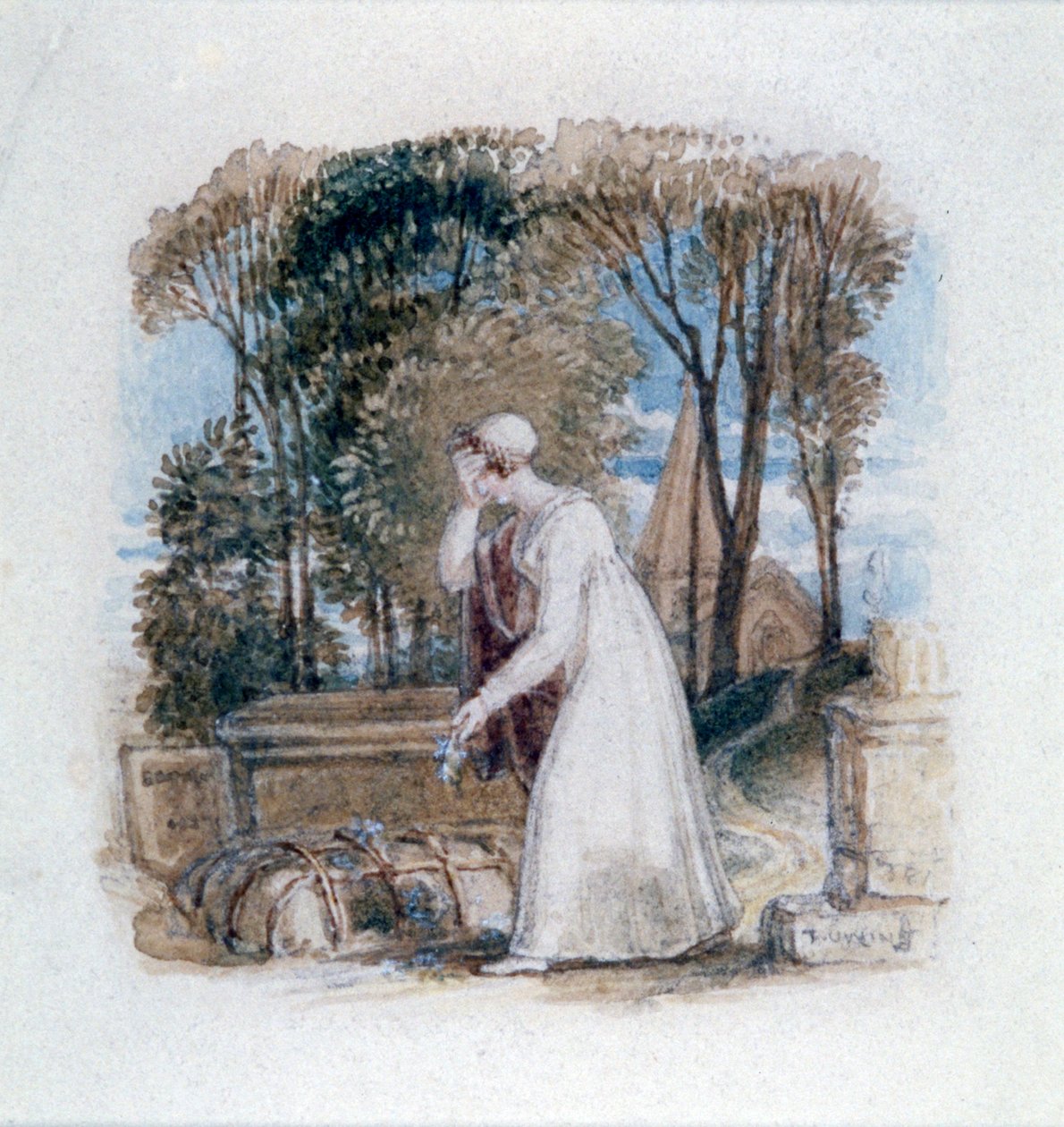 Constantia am Grab von Theodosius, 19. Jahrhundert von Thomas Uwins