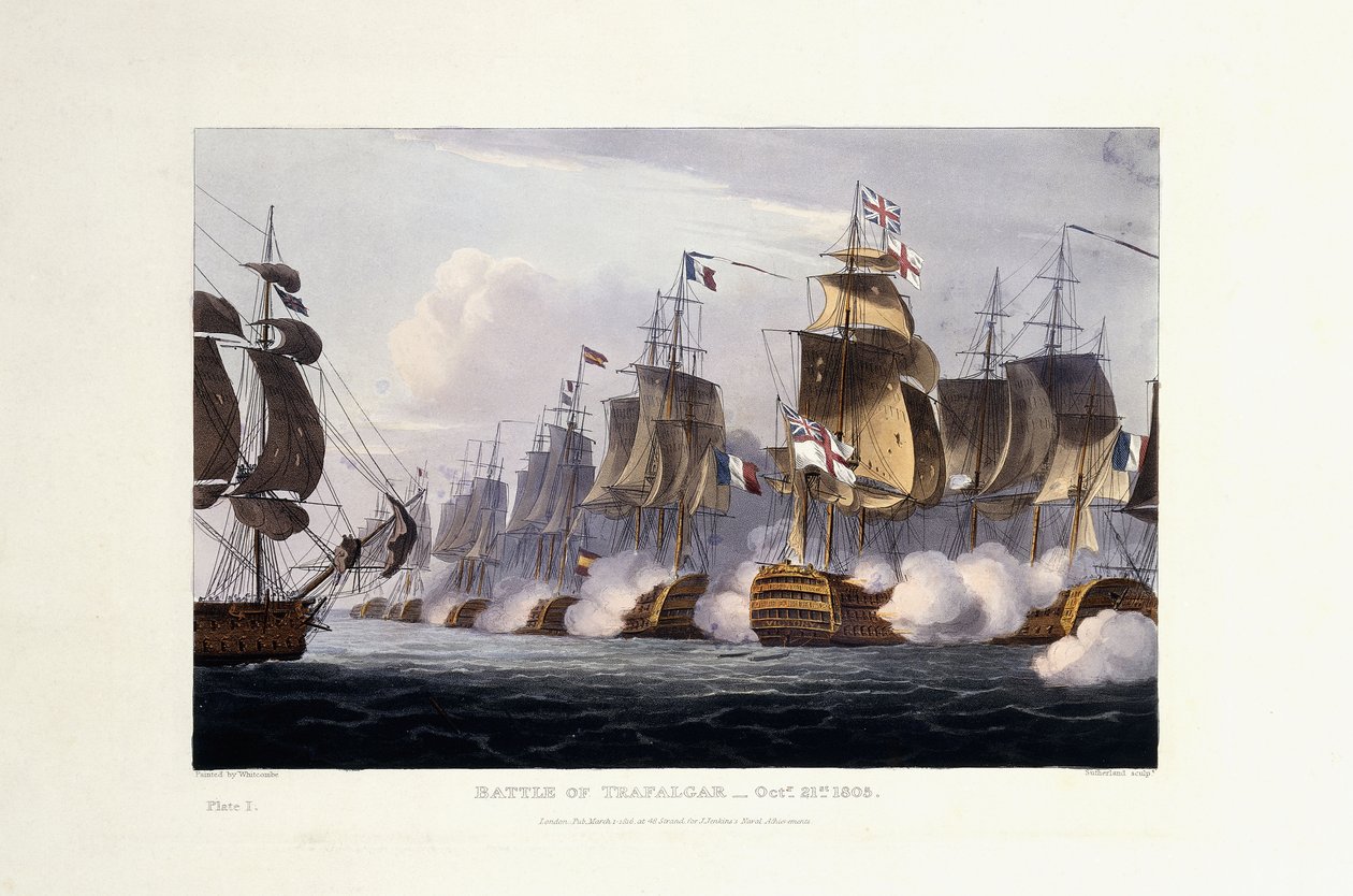Die Schlacht von Trafalgar, 21. Oktober 1805, 1816 von Thomas Whitcombe