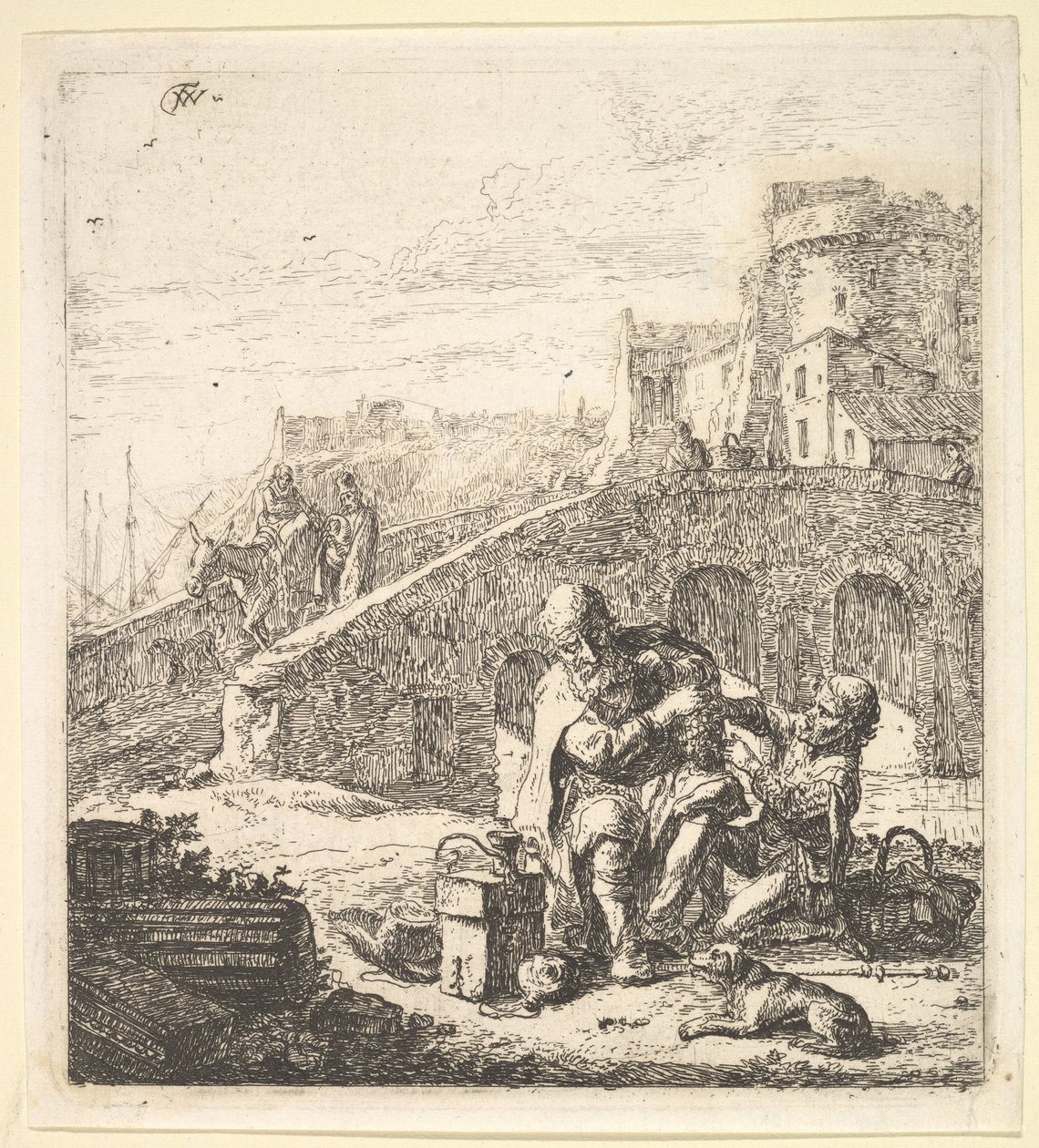 Lazarillo stiehlt Trauben vom armen blinden Bettler von Thomas Wijck
