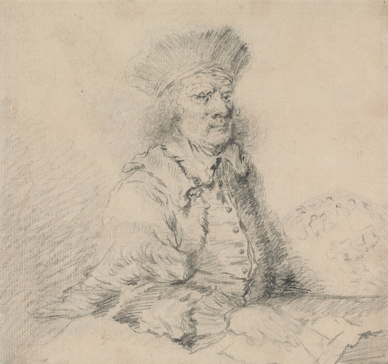 Rembrandt mit Pelzhut von Thomas Worlidge