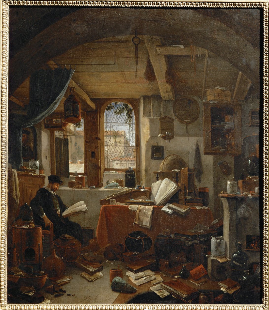 Der Alchemist in seinem Labor von Thomas Wyck