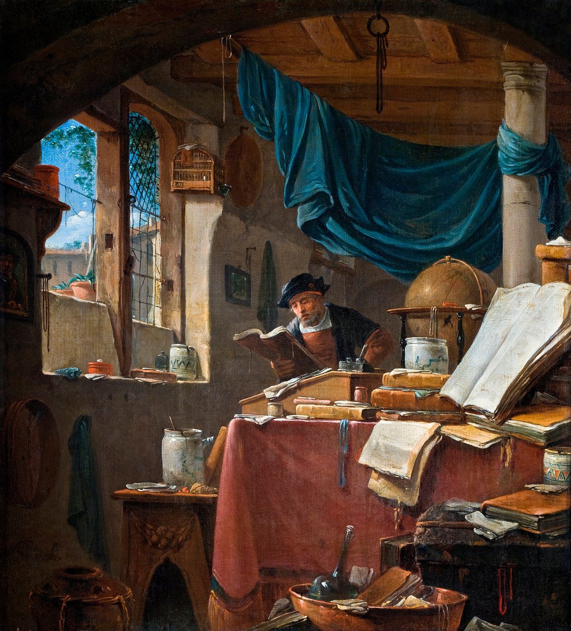 Ein Gelehrter in seinem Arbeitszimmer von Thomas Wyck