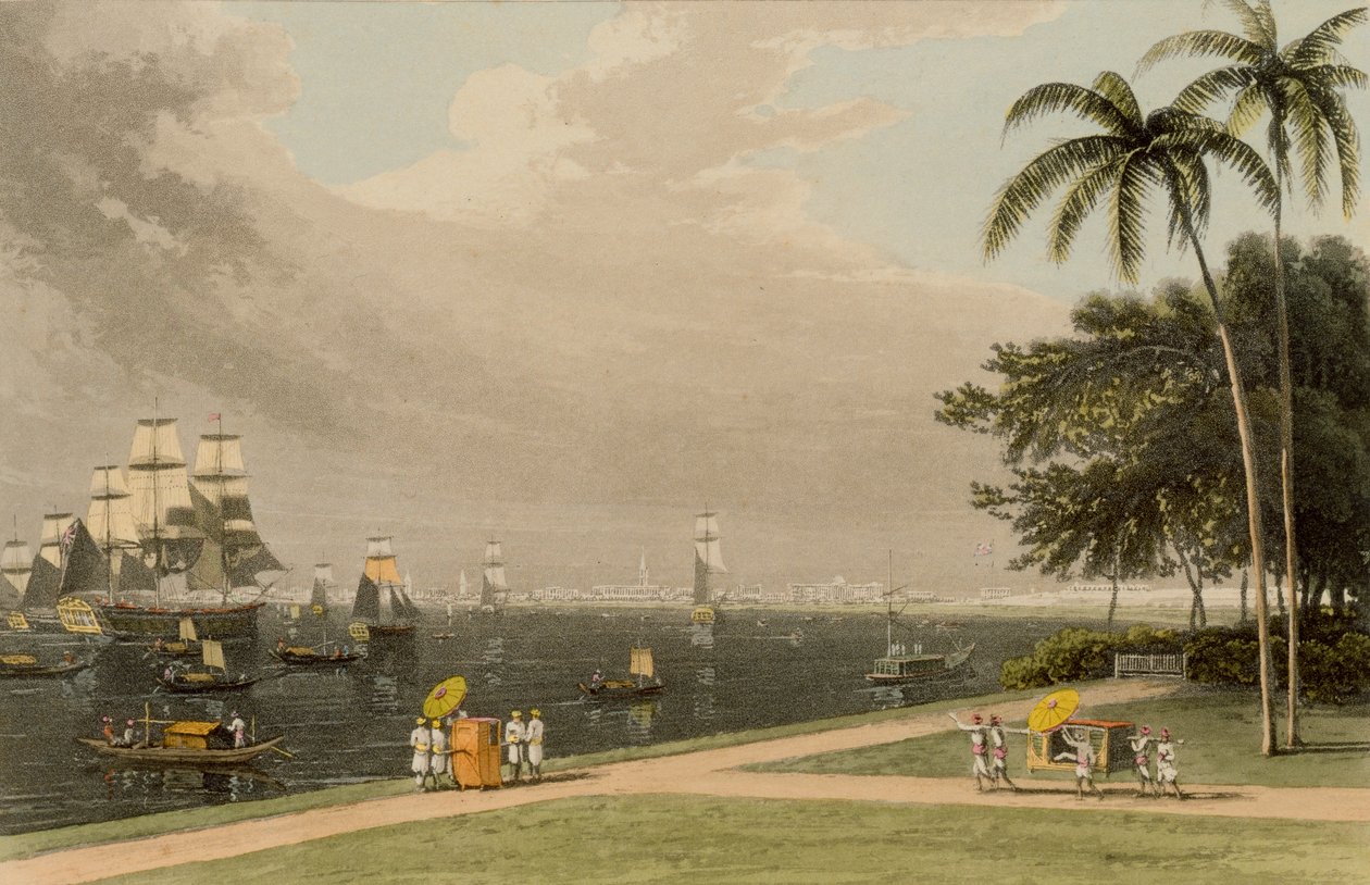Ansicht von Kalkutta vom Garden Reach, 1810 von Thomas und William Daniell