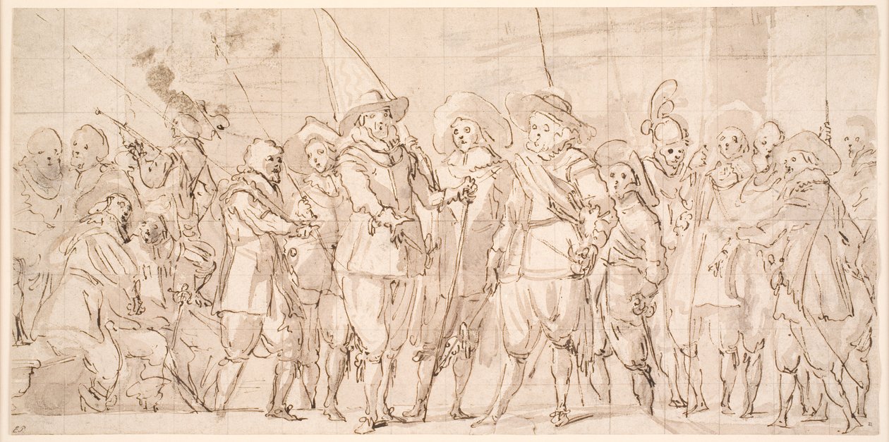 Offiziere und andere Bürgerwehrmänner des III. Bezirks von Amsterdam, unter dem Kommando von Hauptmann Allaert Cloeck und Leutnant Lucas Jacobsz Rotgans von Thomas de Keyser