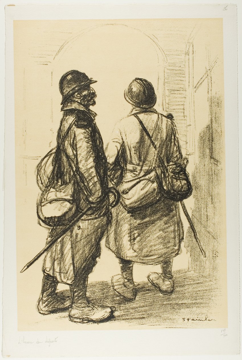 Die Stunde der Abreise, Tafel sechsundzwanzig aus Actualités von Théophile Alexandre Pierre Steinlen