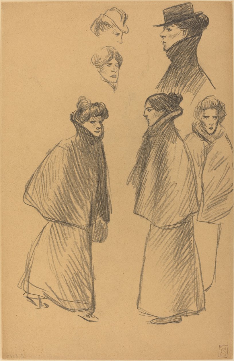 Figurenstudien [recto], spätes 19. - frühes 20. Jahrhundert von Théophile Alexandre Steinlen