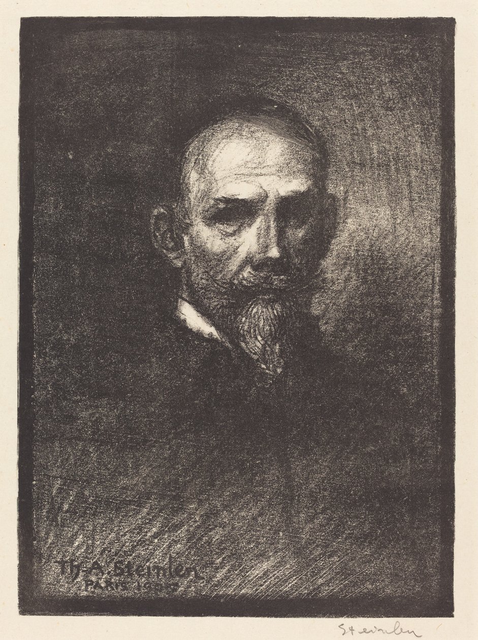 Selbstporträt (Steinlen von vorne, Kopf gerade) von Théophile Alexandre Steinlen