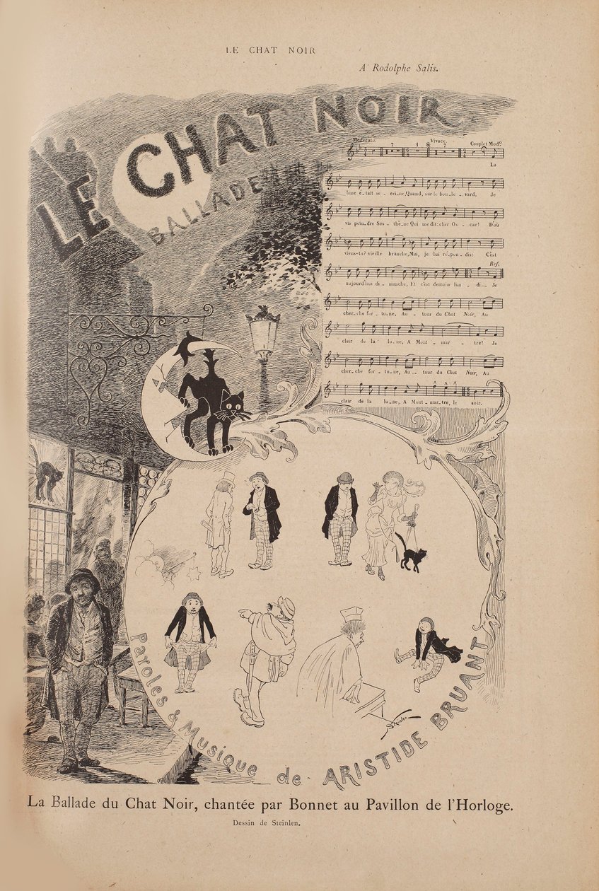 Geschichte des berühmten Kabaretts Le Chat Noir, Le Chat Noir Magazin von Théophile Alexandre Steinlen