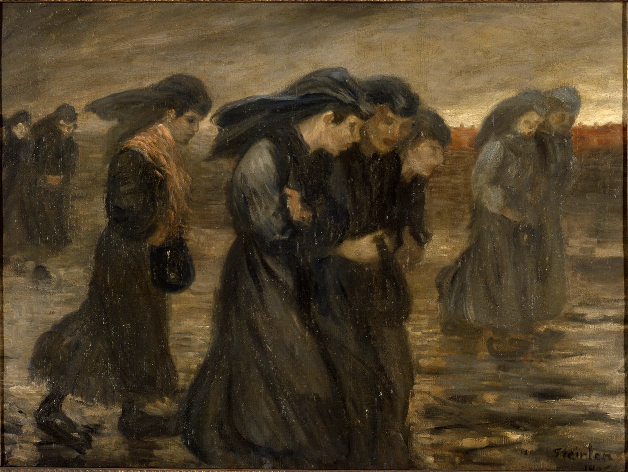 Die Rückkehr der Arbeiterinnen La rentrée des ouvrières, 1903 von Théophile Alexandre Steinlen