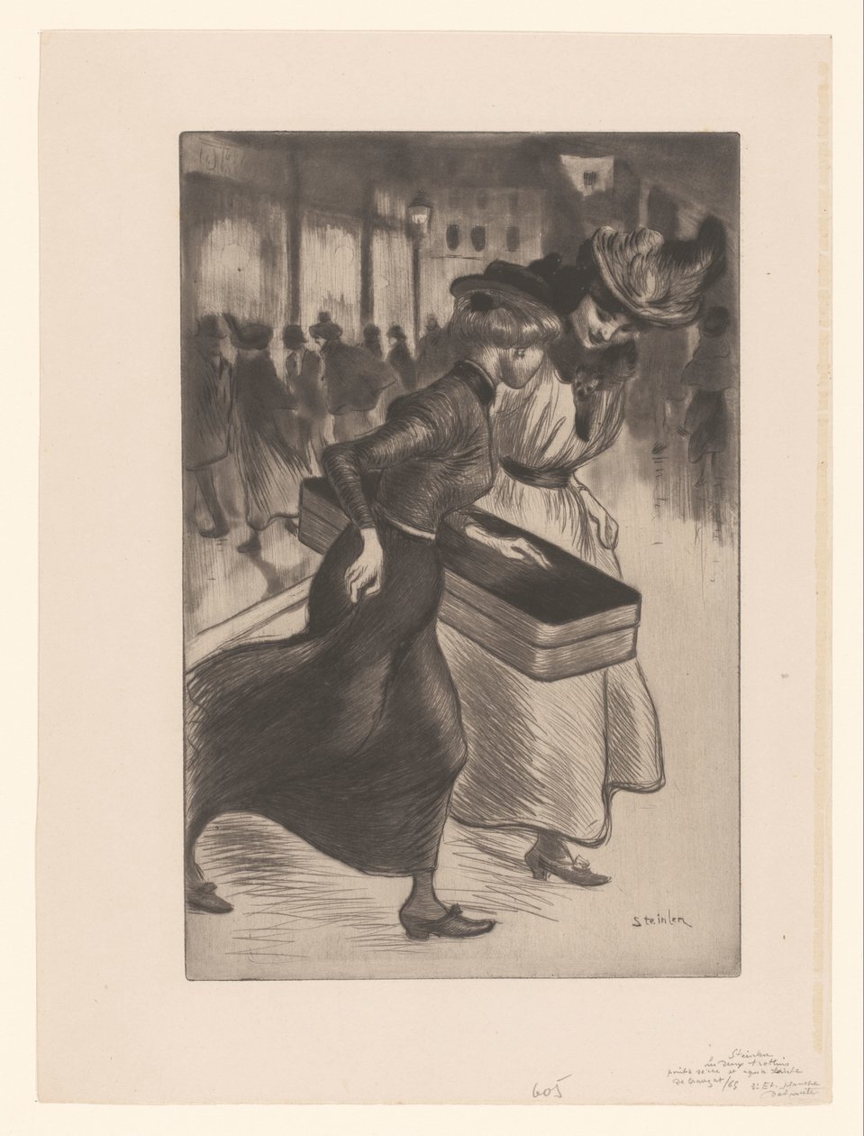 Zwei spazierende Frauen auf der Straße von Théophile Alexandre Steinlen