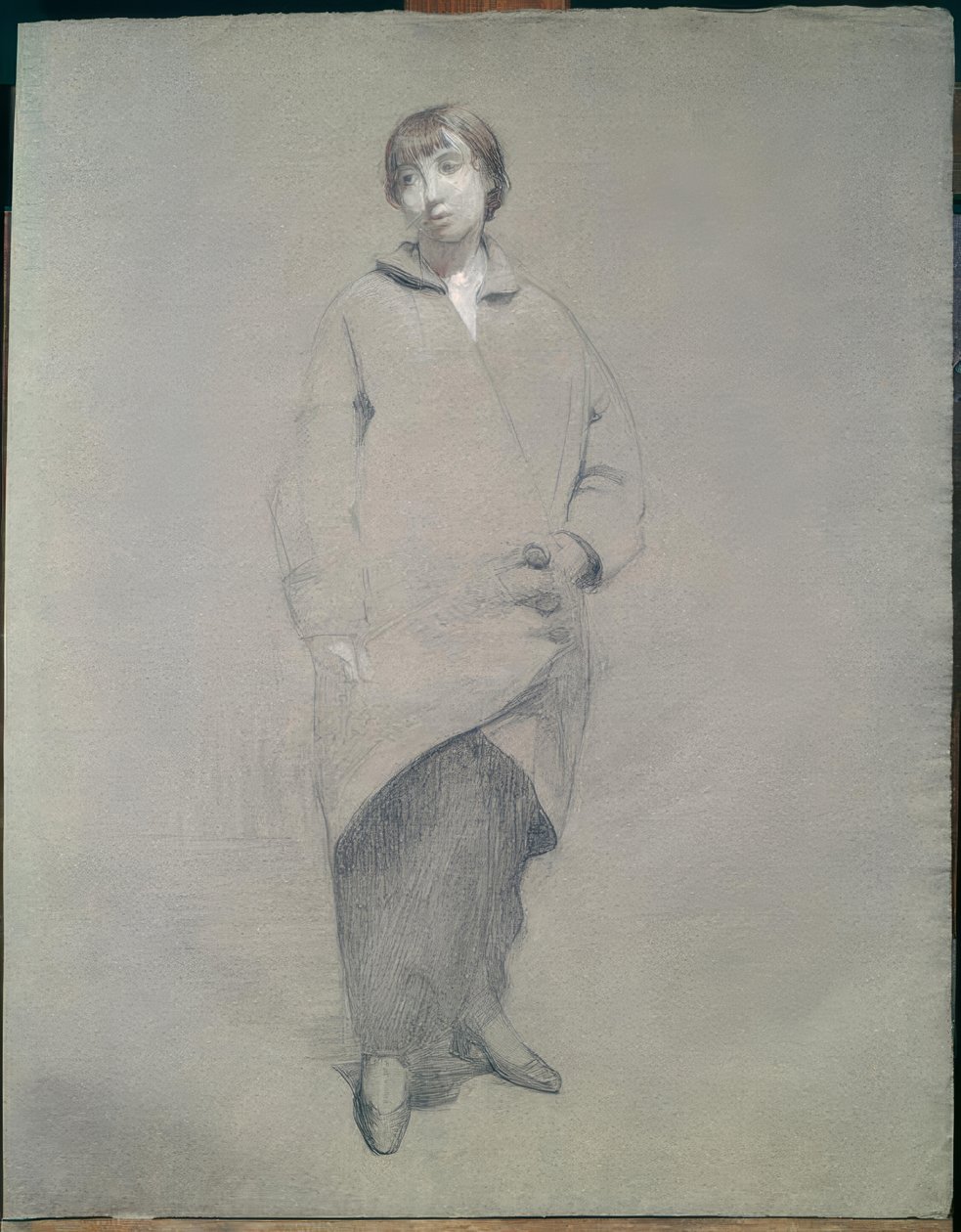 Junge Frau im Mantel von Théophile Alexandre Steinlen
