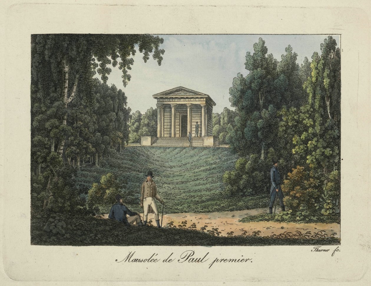 Der Tempel von Paul I. oder das Mausoleum von Paul I. im Park von Pawlowsk, 1810er Jahre von Thurner