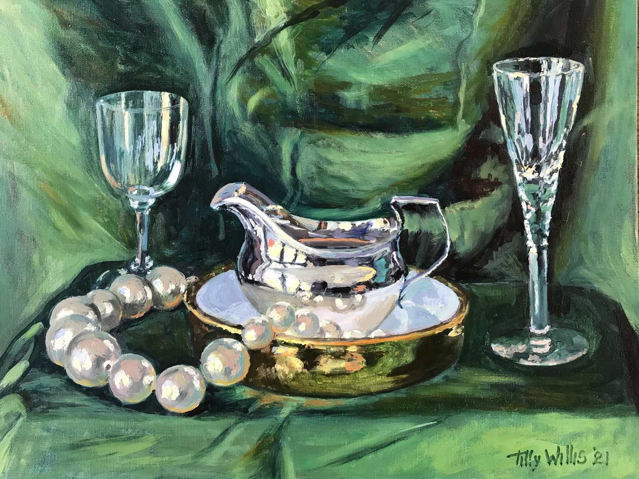 Stillleben mit Silberkrug von Tilly Willis