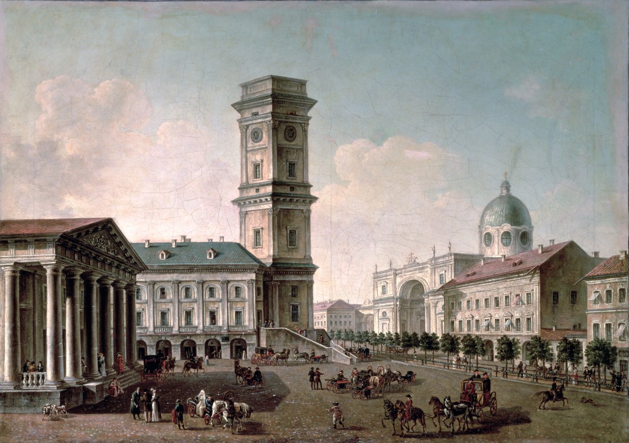 Ansicht des Newski-Prospekts, St. Petersburg, 1810-20 von Timofei Alexeyevich Vasiliev