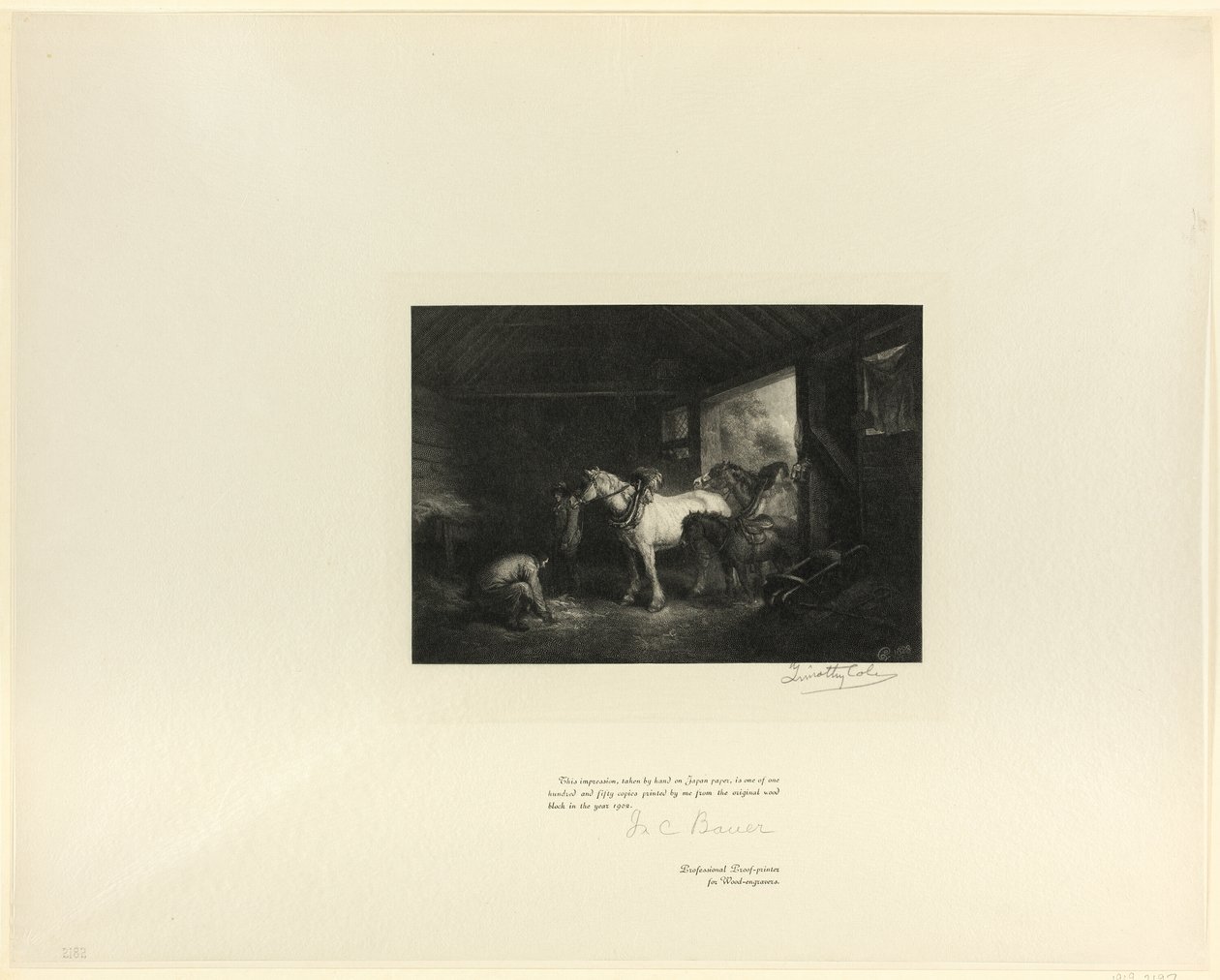 Stallinterieur, aus Old English Masters von Timothy Cole