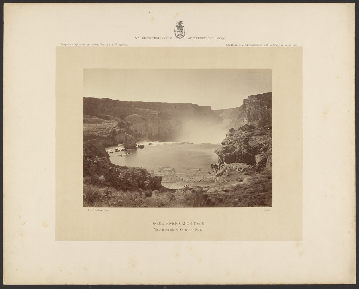 Snake River Canyon, Idaho, Blick von oberhalb der Shoshone Falls von Timothy H. OSullivan