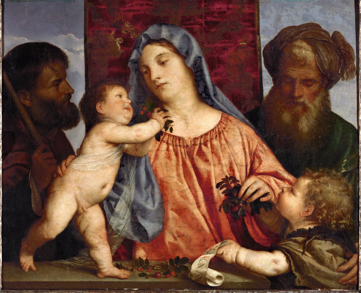 Madonna mit Kirschen von Titian (c.1488 1576)