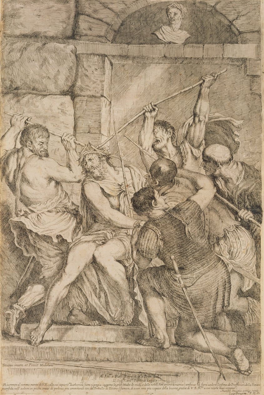 Die Krönung mit Dornen, graviert von Luigi Scaramuccia (1616-80) 1675 von Tiziano Vecelli