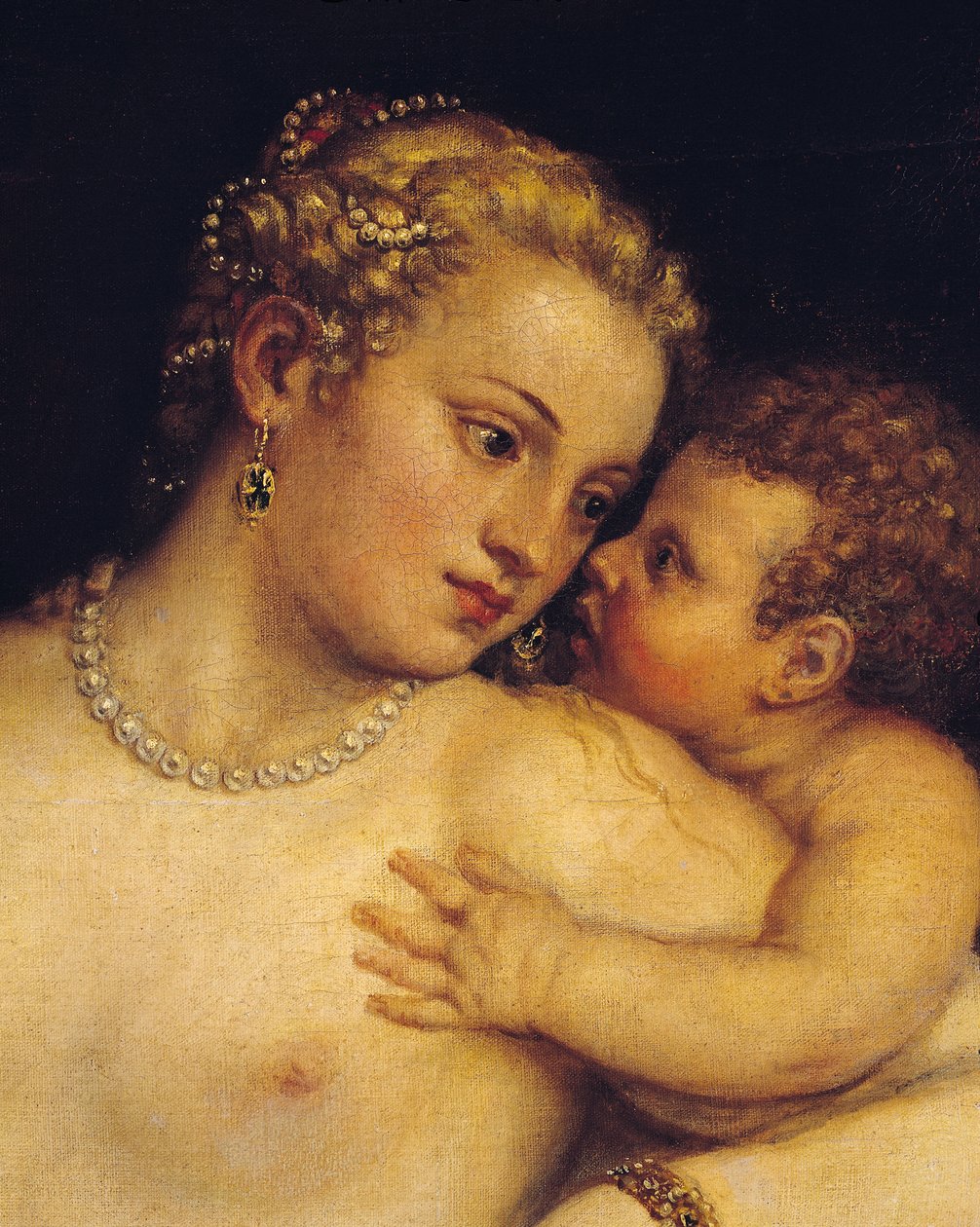 Venus erfreut sich an Liebe und Musik, 1545 (Detail) von Tiziano Vecelli
