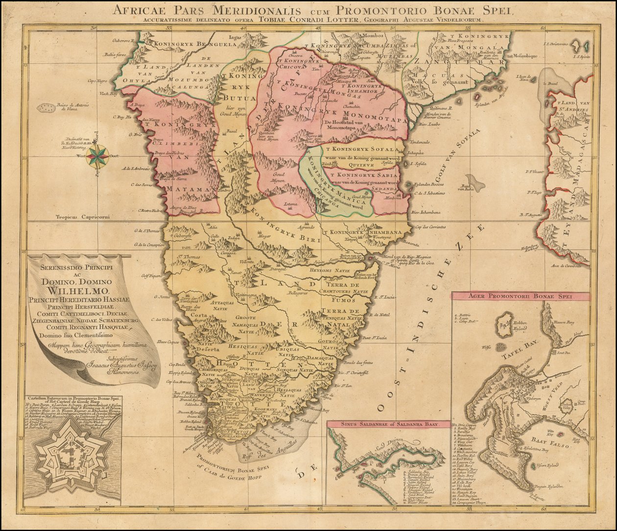 Karte von Südafrika von 1778 von Tobias Conrad Lotter von Tobias Conrad Lotter