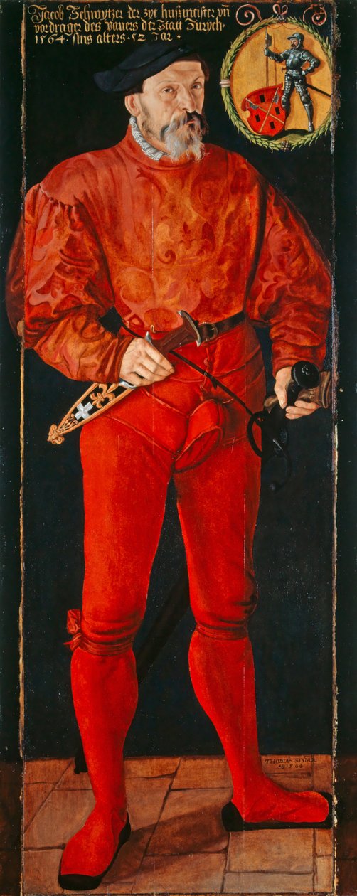 Porträt des Zürcher Fahnenträgers Jacob Schwytzer, 1564 von Tobias Stimmer