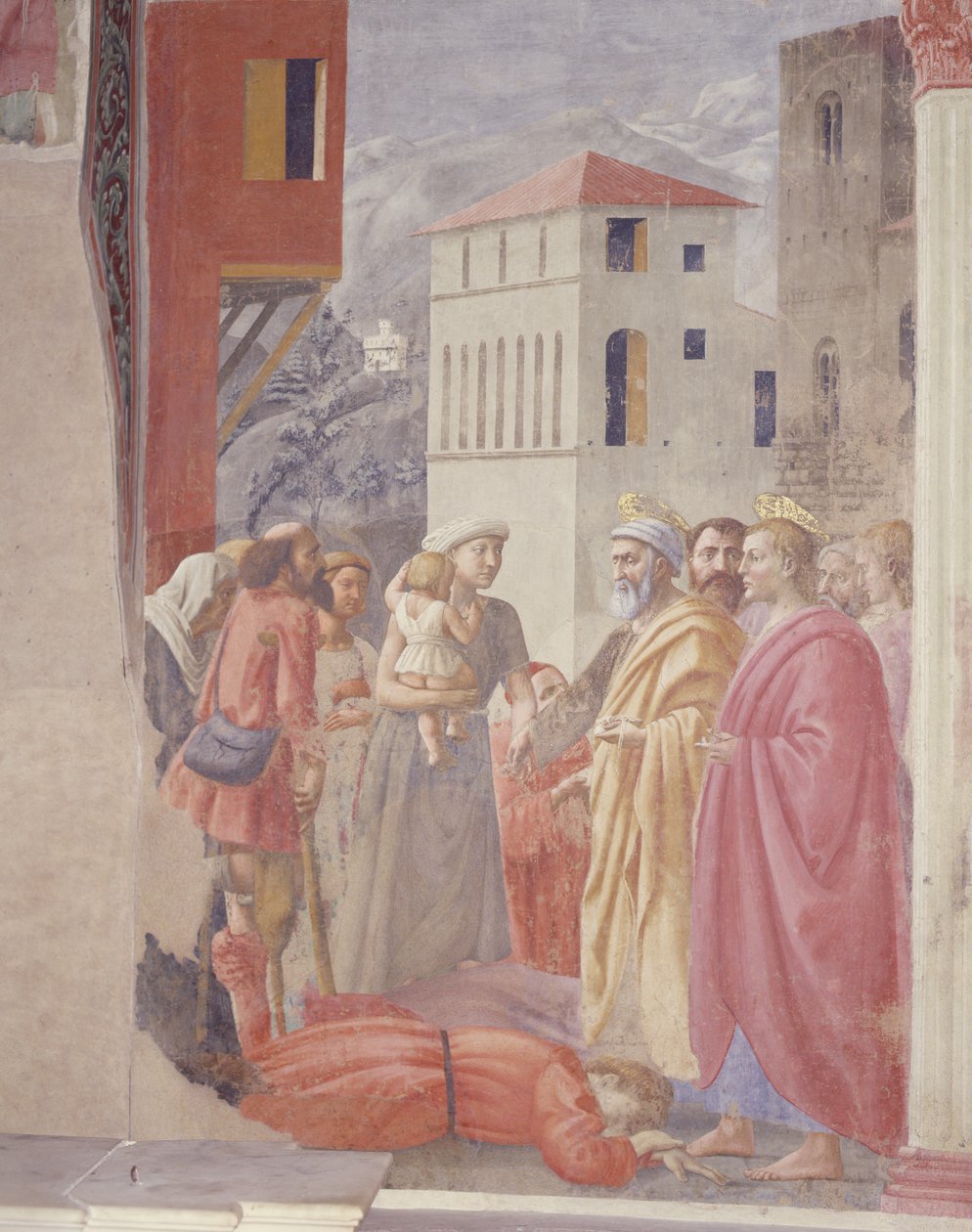 Die Verteilung von Almosen und der Tod des Ananias von Tommaso Masaccio