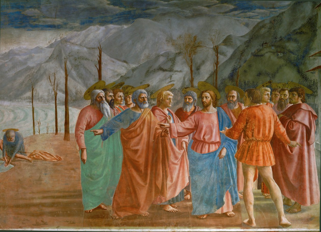 Jesus, Sankt Peter und der Zöllner von Tommaso Masaccio