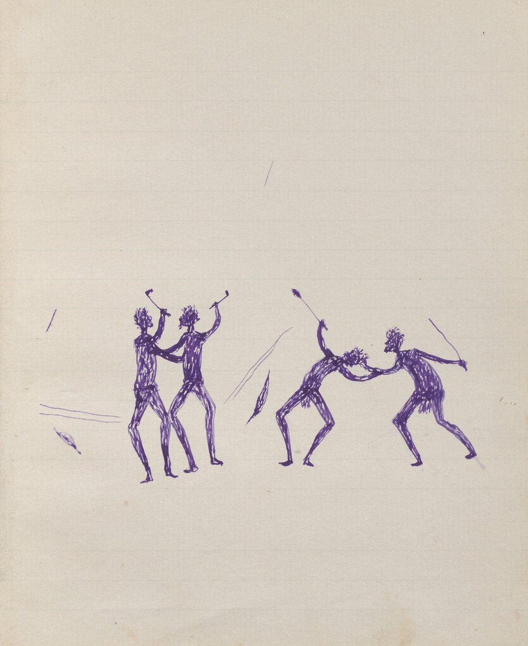 Kwatkwat-Leute - (Aborigines kämpfen) Skizzenbuch hauptsächlich über Aktivitäten der Aborigines und Weißen von Tommy McRae