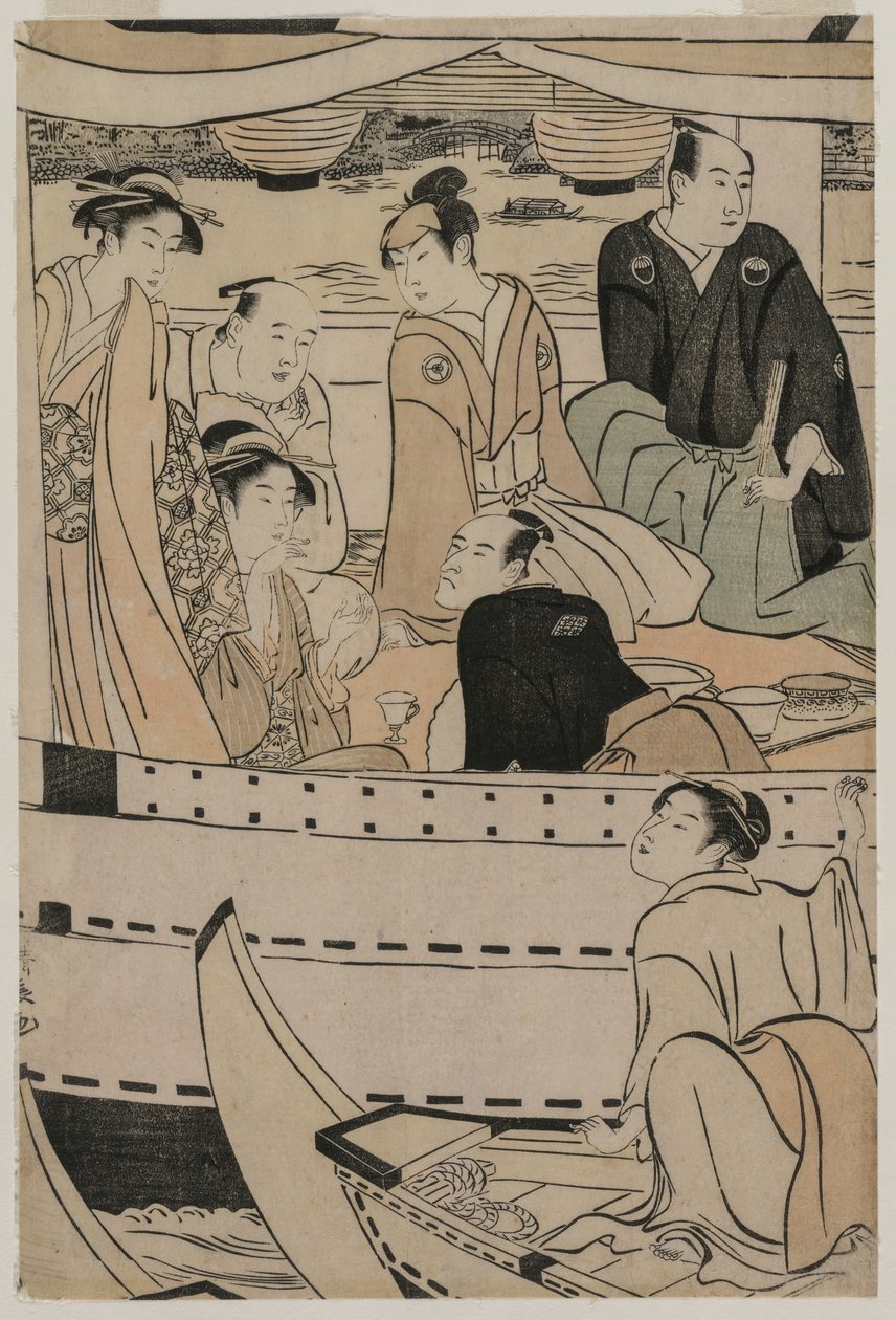 Bootsfahrt auf dem Sumida-Fluss, 1789 von Torii Kiyonaga