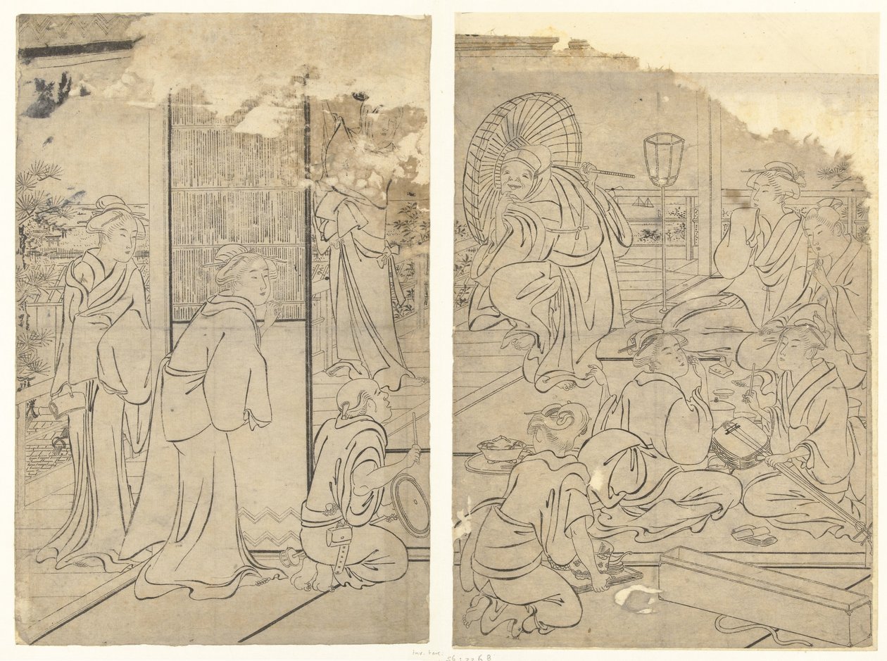 Fest im Komeikan-Teesalon von Torii Kiyonaga